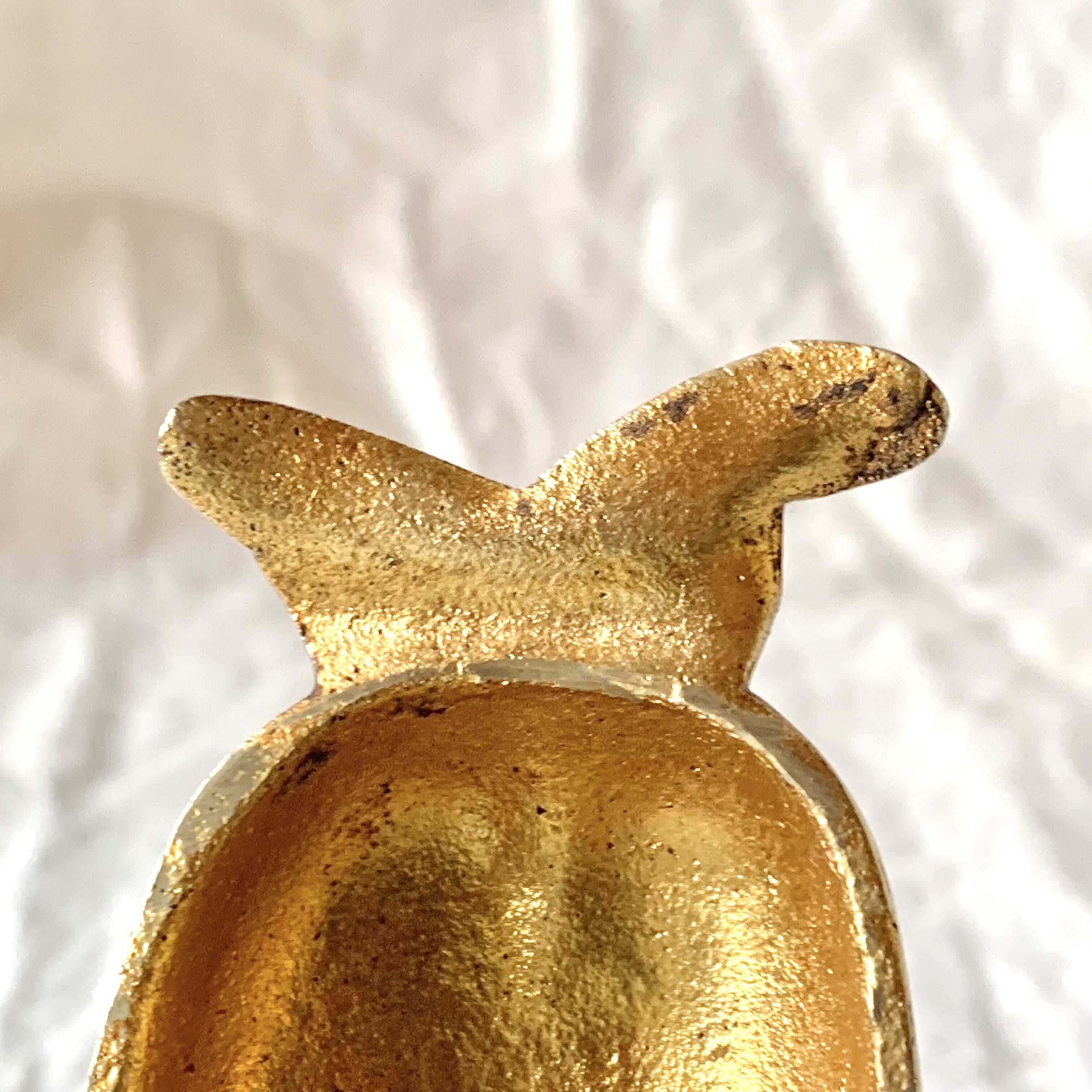 Vintage golden brass scarab