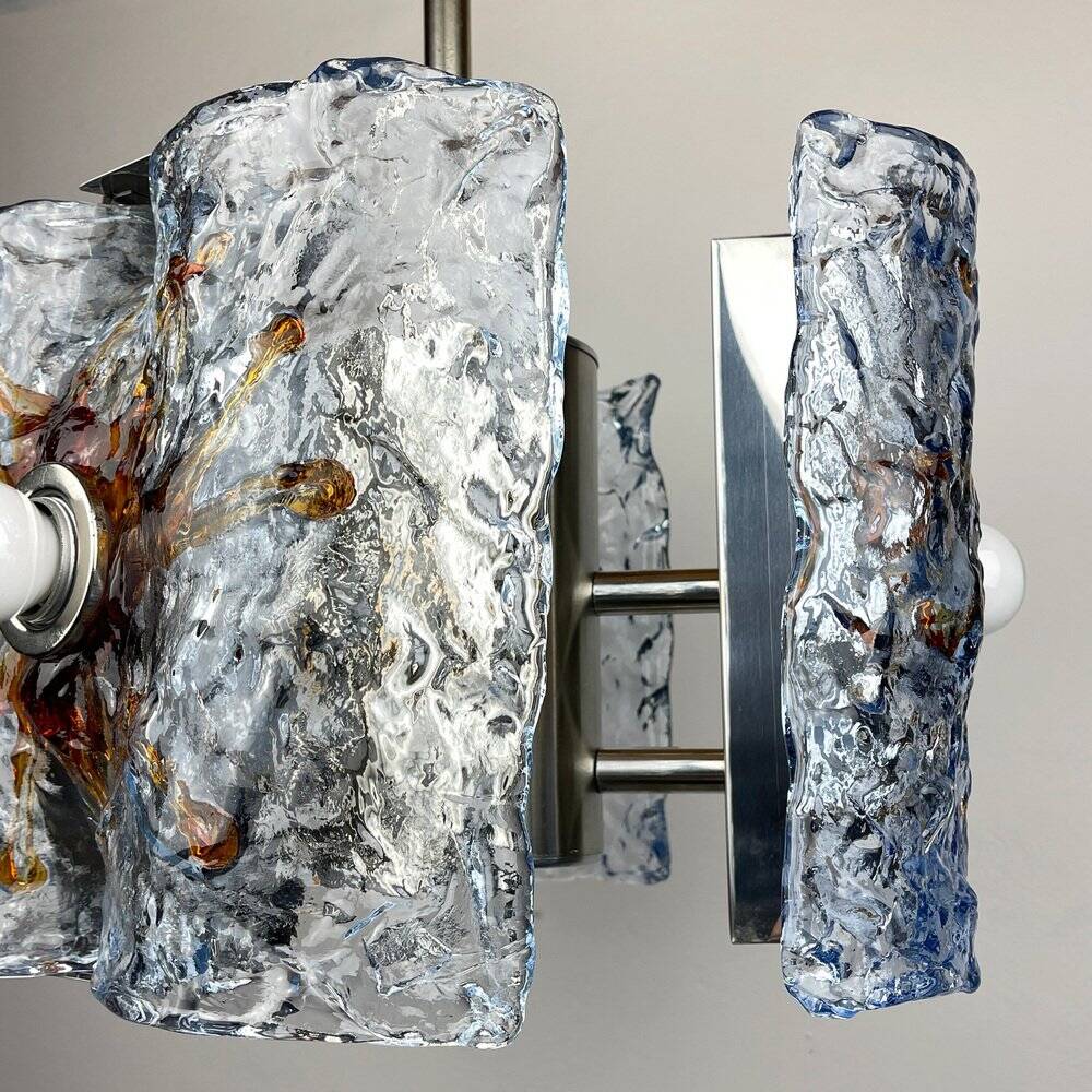 Mid-century Murano glass chandelier attributed to Toni Zuccheri for Mazzega, Italy, 1970s.