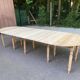 Renovated solid wood banquet dining table with 5 extensions 310cm