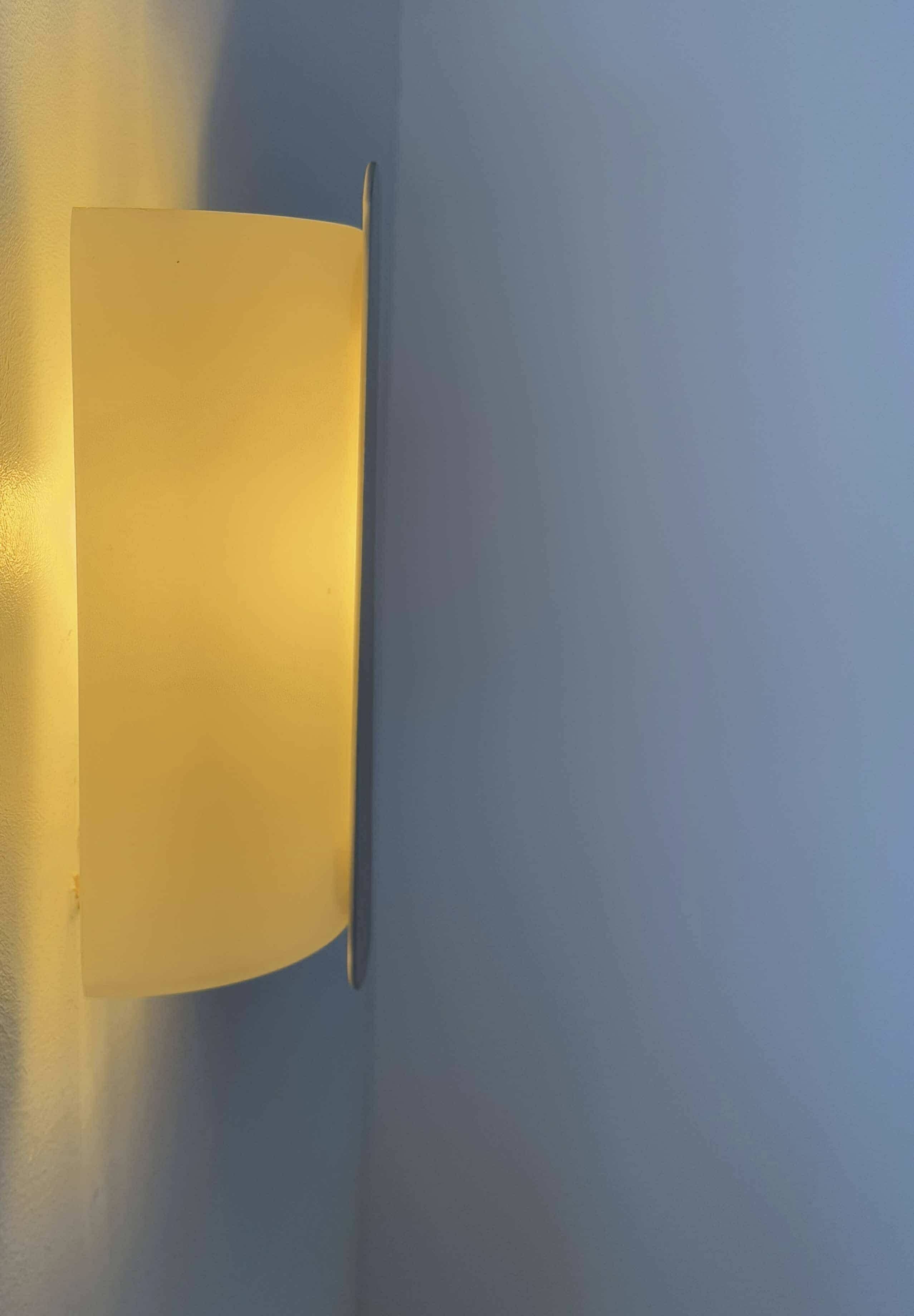 Vintage opaline glass wall light, Delmas France 1970