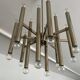 Grand lustre tubulaire Sciolari en laiton, Italie années 1960