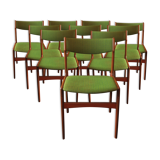 Set of 10 danish teak dining chairs by Erik Buch, 1960
