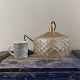Vintage amber glass pendant light