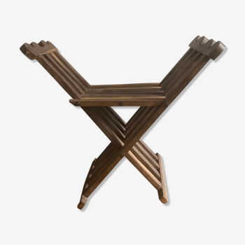 Folding wood stool Brazilian design