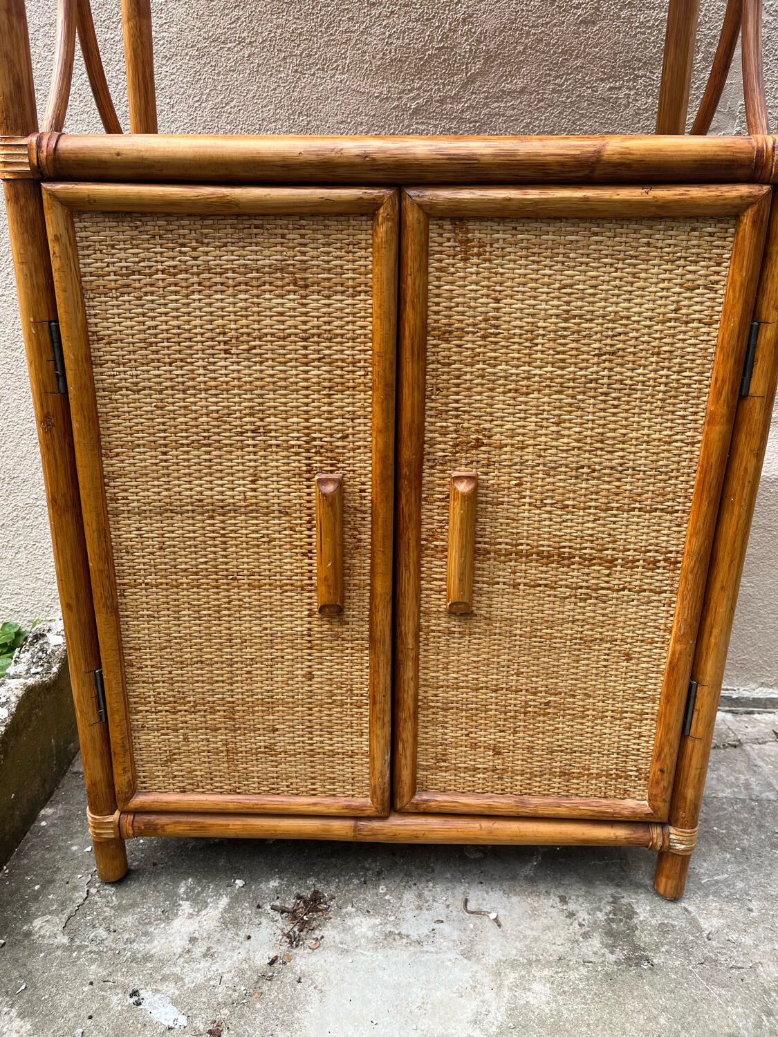 Rattan bookcase
