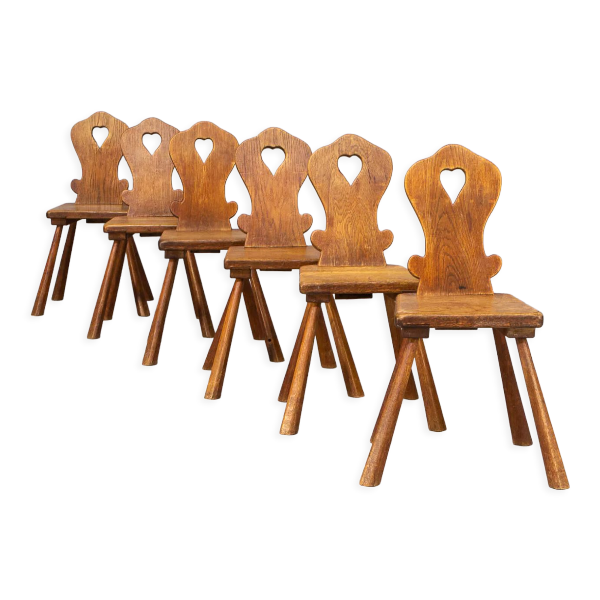 Beautiful set of 6 Rustic Alpine Mountain Chairs