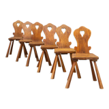 Beautiful set of 6 Rustic Alpine Mountain Chairs