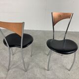 Rare dining chairs in copper by Cattelan italy, 1970s