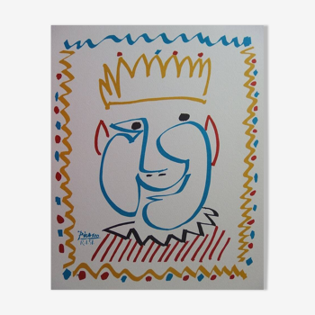 Pablo Picasso : Carnaval - Le Roi, Lithographie signée