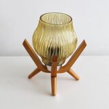 Pair of 1970's Vintage bedside table lamps by Drevo Humpolec