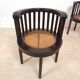 Set of 2 colonial armchairs in wood and cane.