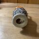 Small Vallauris ceramic vase orange brown and white 70s