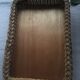 Vintage wicker and wood tray
