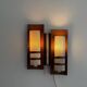 Simple mid-century wall light in metal, wooden and copper base, 1960s, Germany.