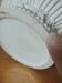 Striated pot cover in white earthenware