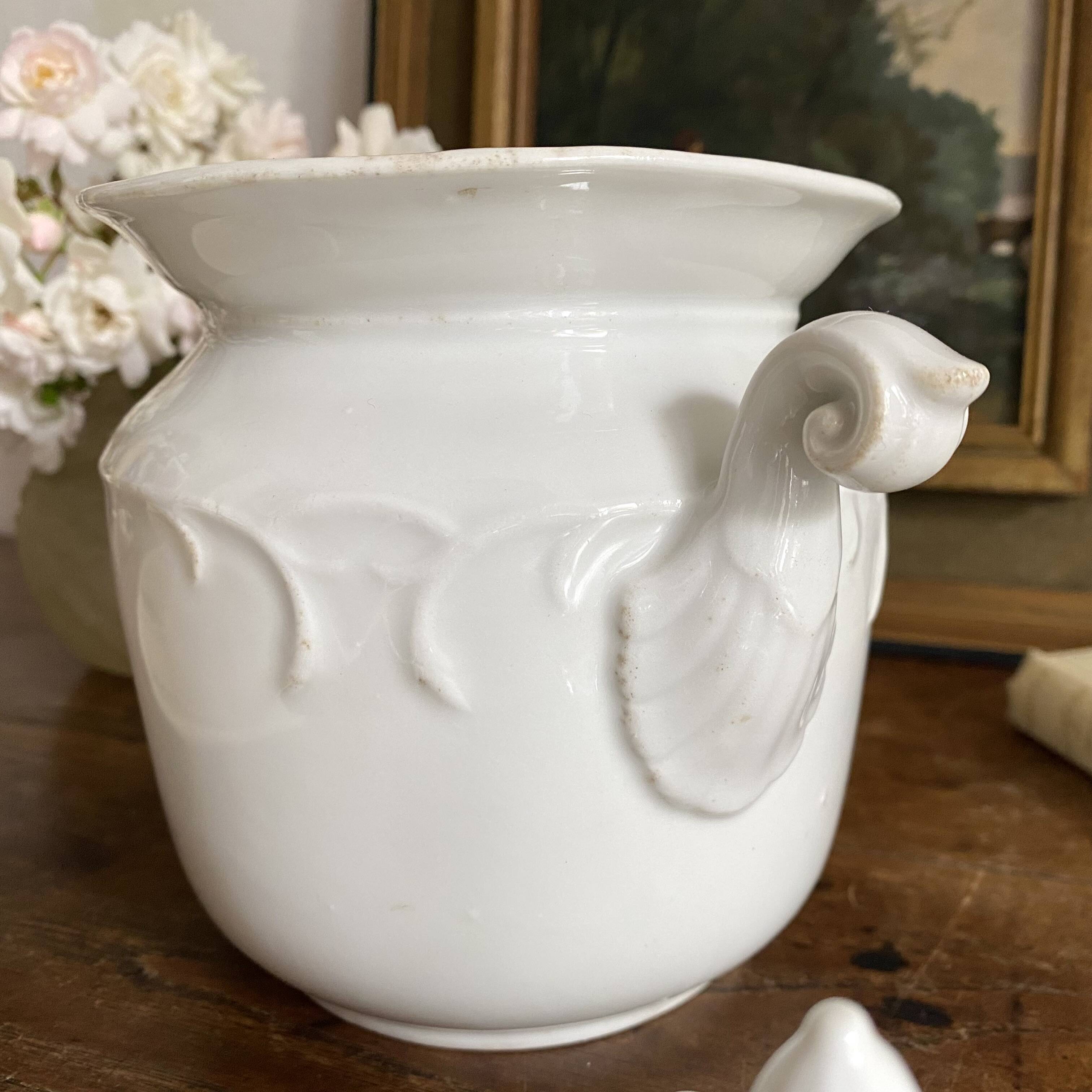 Antique sugar bowl or porcelain pot