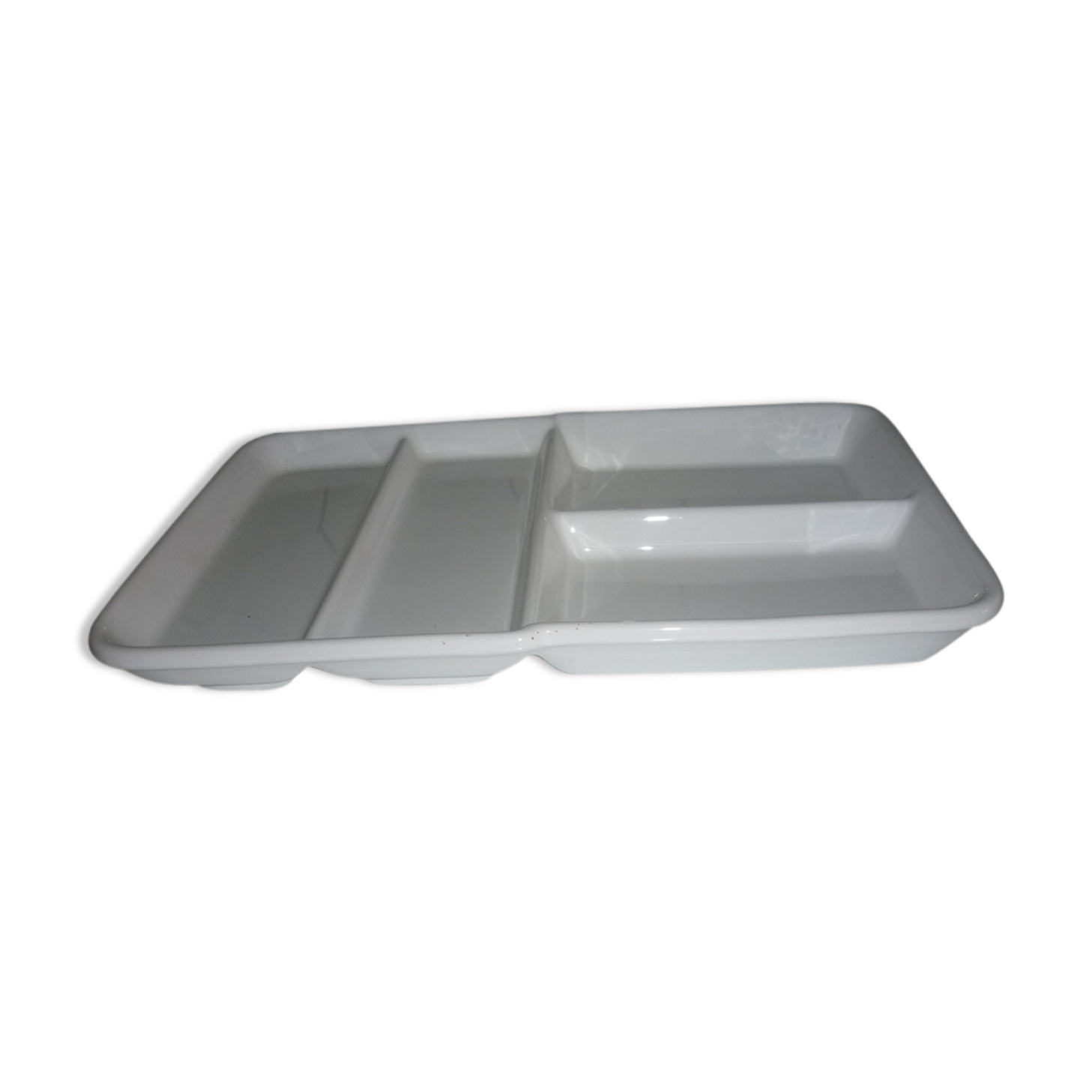 White ceramic compartment dish