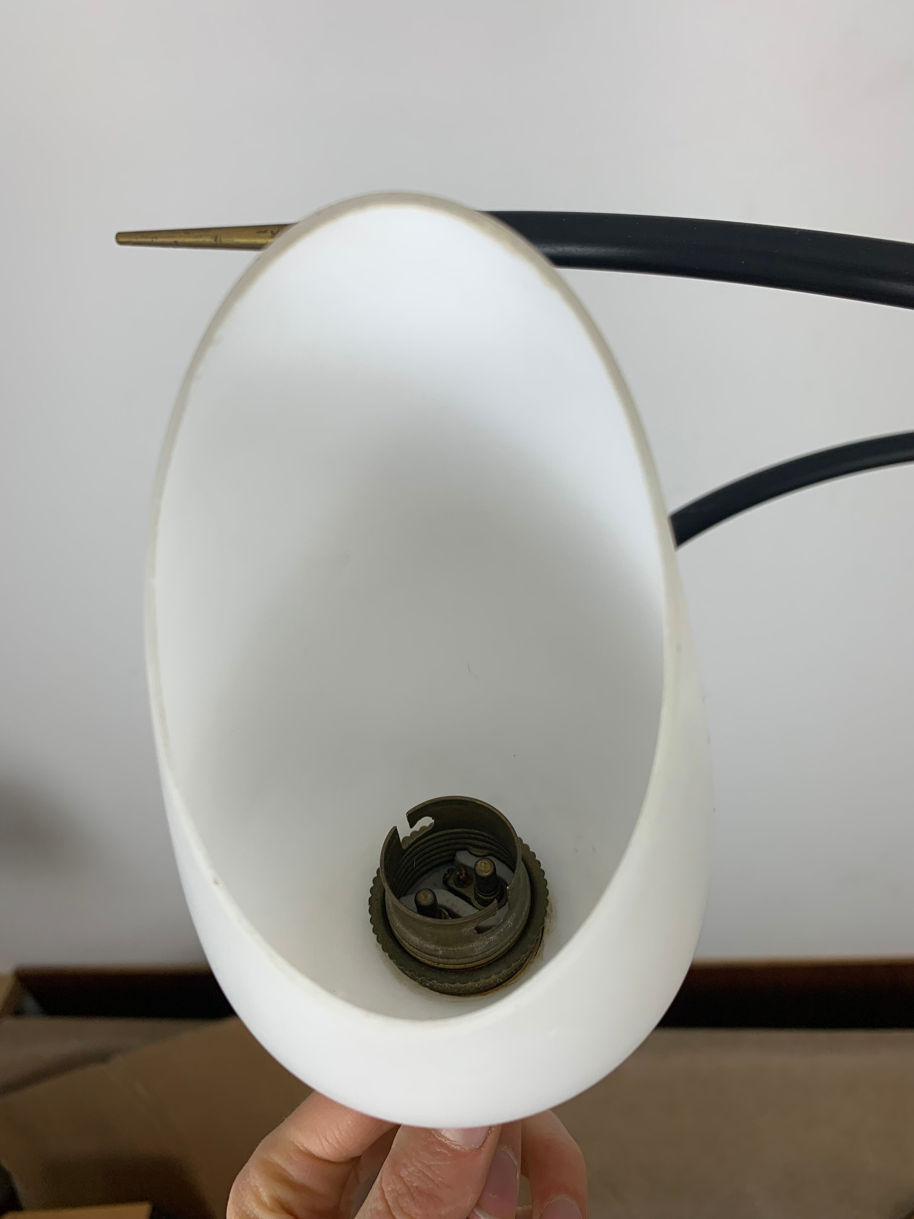 Arlus house chandelier 3 burners, opalines and brass, 50s