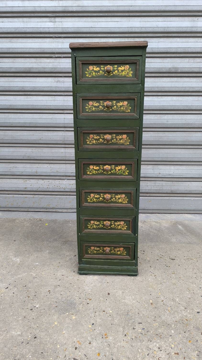 Hand-painted beechwood chest of drawers, 1950s