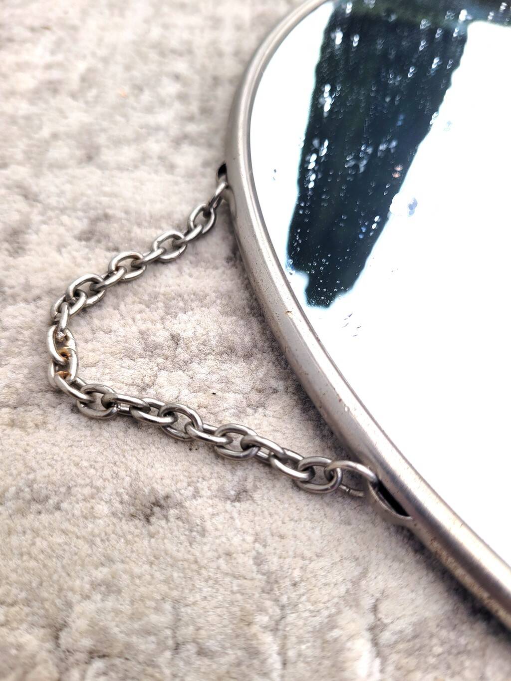 Vintage round barber mirror 28cm