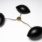 Wall lamp 3 arms Black Shell