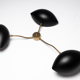 Wall lamp 3 arms Black Shell