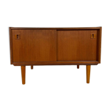 Small Danish teak sideboard with sliding doors – 1960s