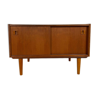 Small Danish teak sideboard with sliding doors – 1960s