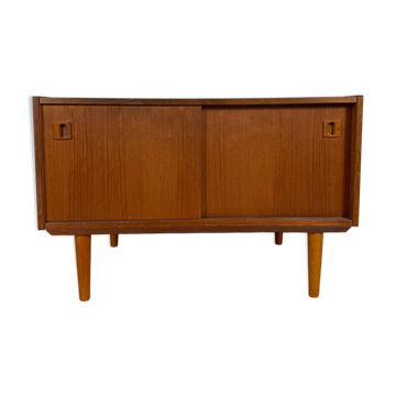 Small Danish teak sideboard with sliding doors – 1960s