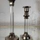 80s silver metal acrylic candle holders