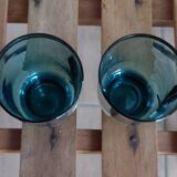 Small blue and gold liquor glass