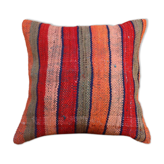 Coussin haïk rayé coloré en laine