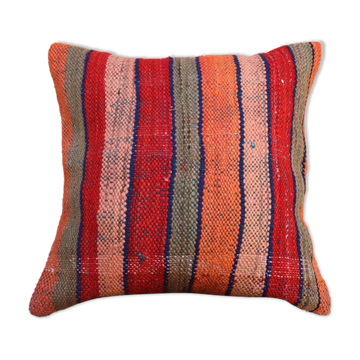 Colorful striped wool haik cushion