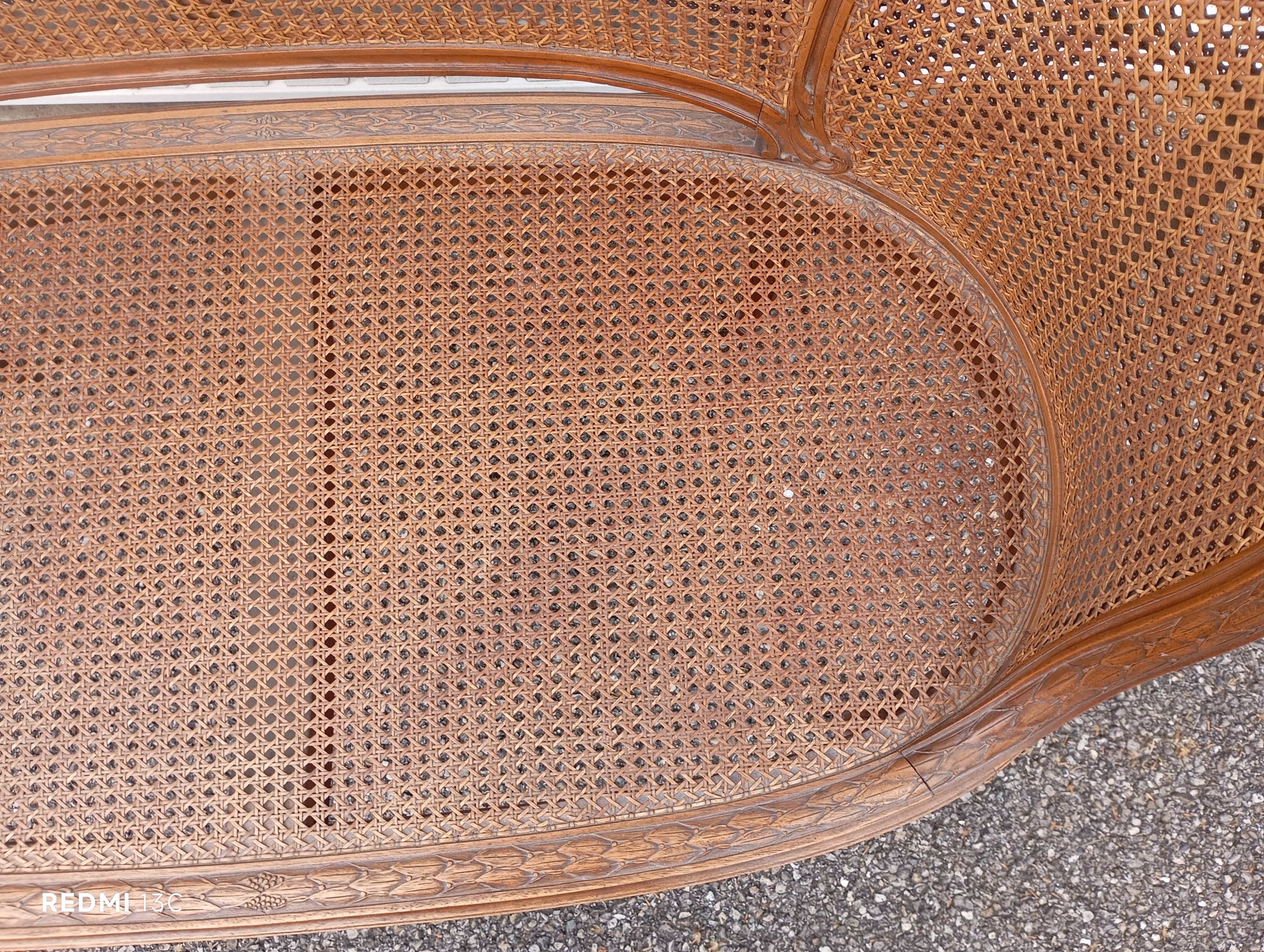 Caned bench in Louis XVI style