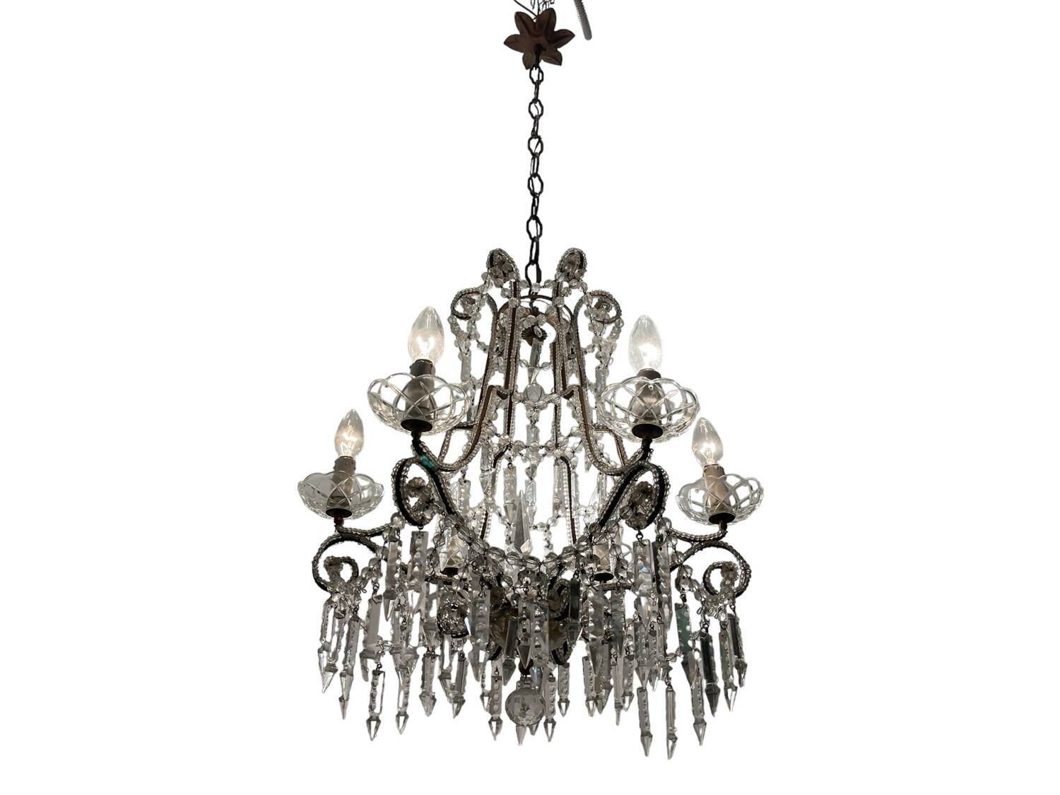 Vintage Crystal Beaded Chandelier