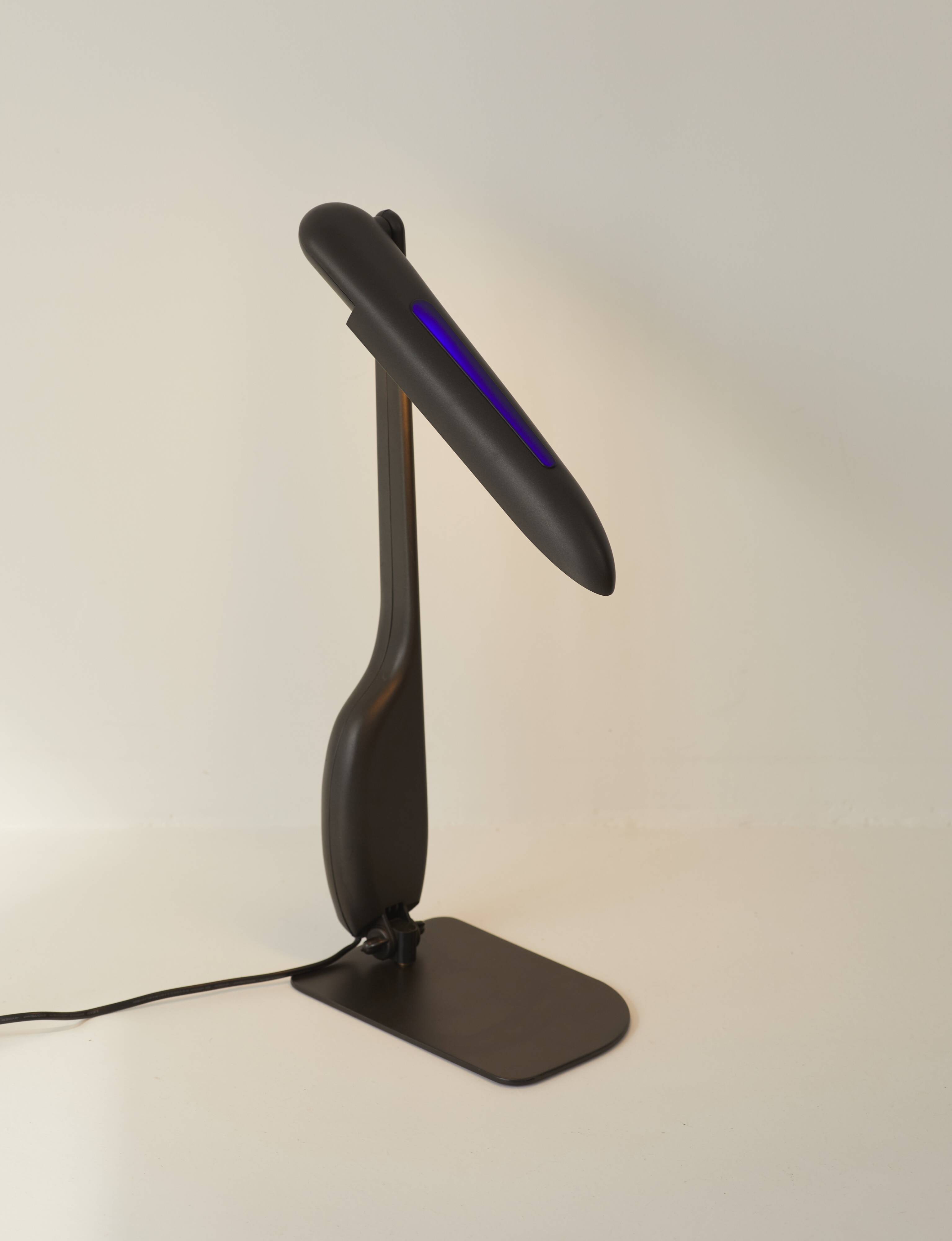Black post-modern lamp by Philippe Michel, vintage design, Circa 1980