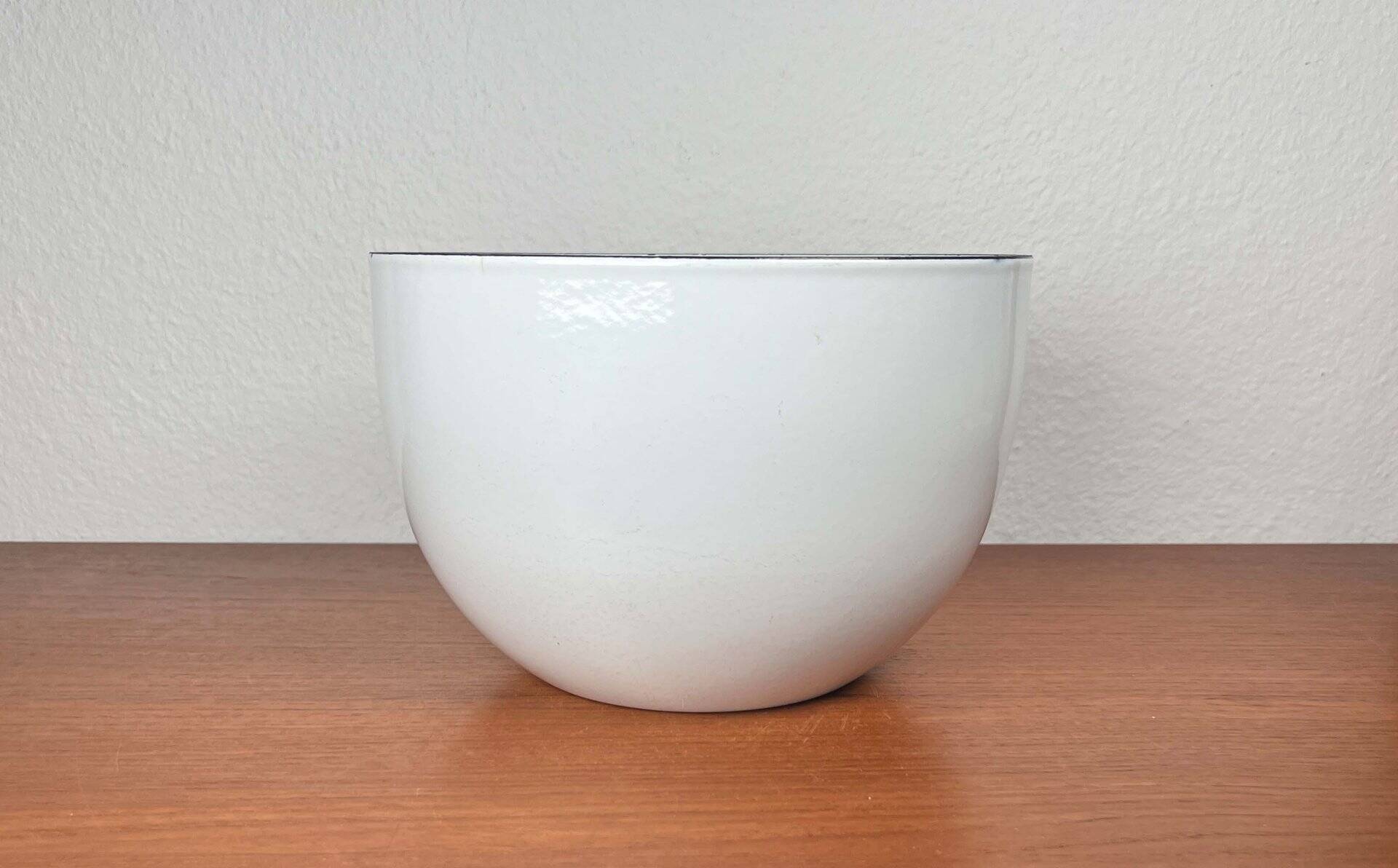Mid-Century Modern Danish Large White Enamel Bowl, 1960s
