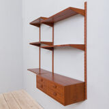 Kai Kristiansen teak wall unit with console, Denmark, 1960s