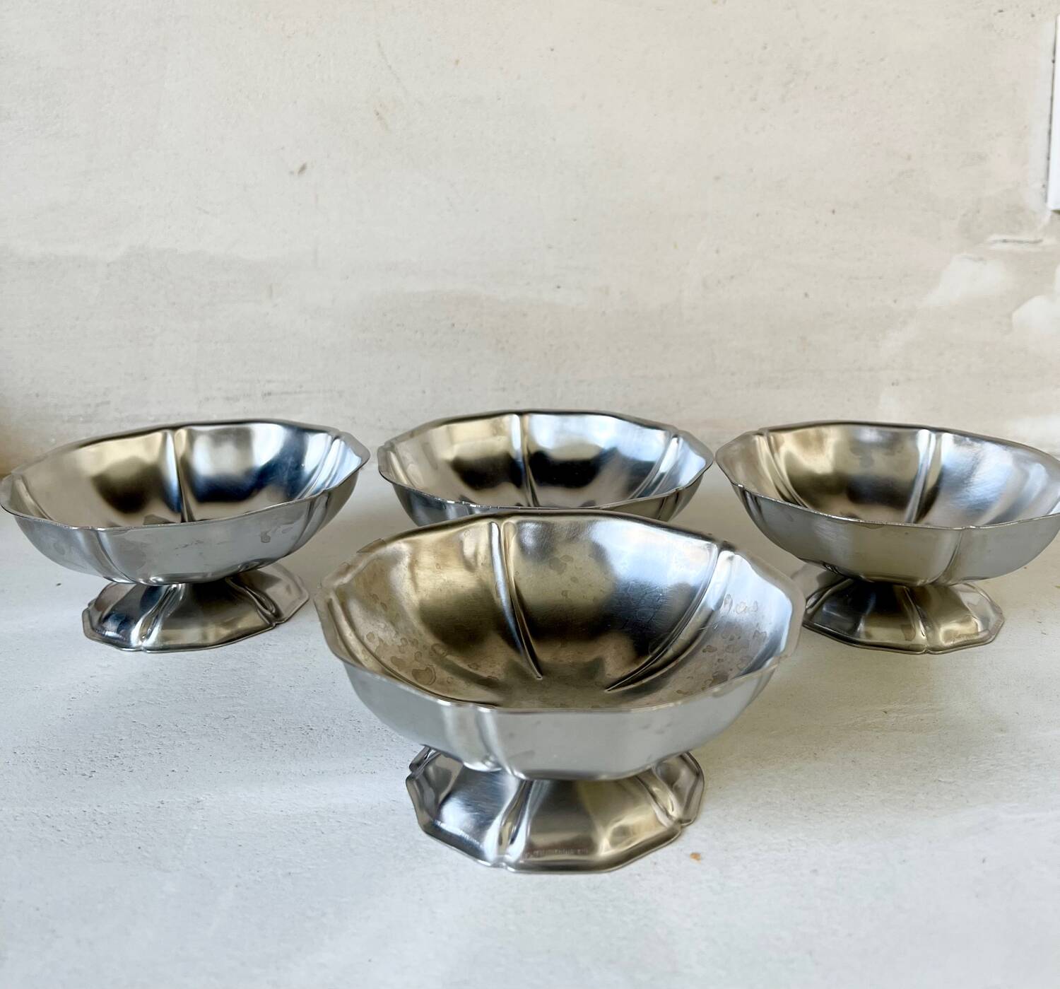 4 coupes à glace en inox
