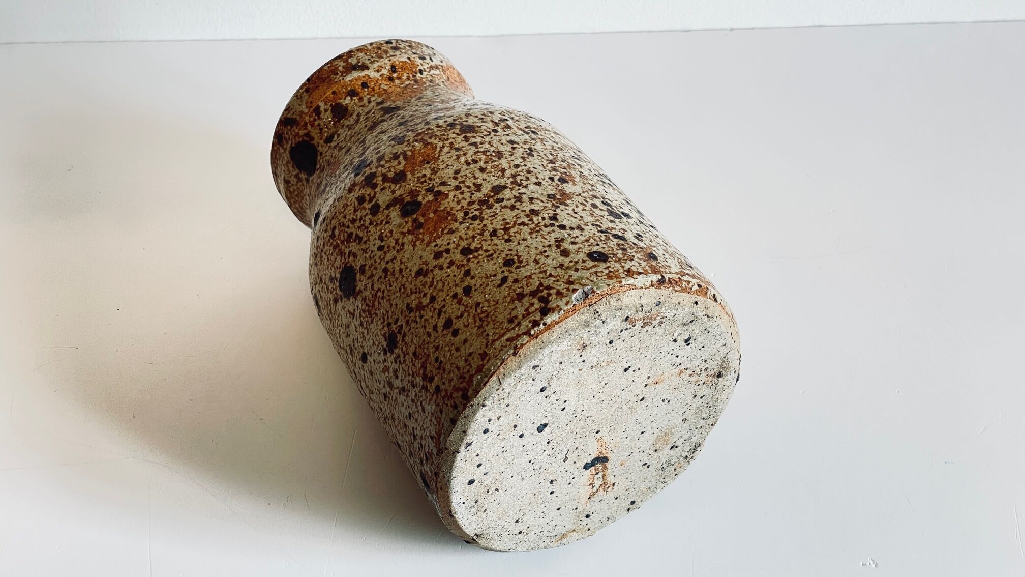 Vintage pyrite stoneware vase