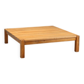 Grande table basse vintage en hêtre, design, Italie, années 1970