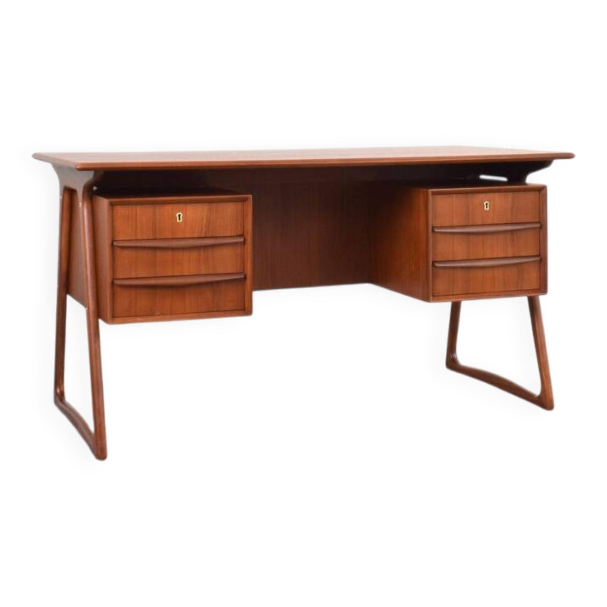 Mid-Century Danish Teak Executive Desk by Svend Åge Madsen for H.P. Hansen,