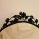 Oval mirror in Art Deco hammered forge iron