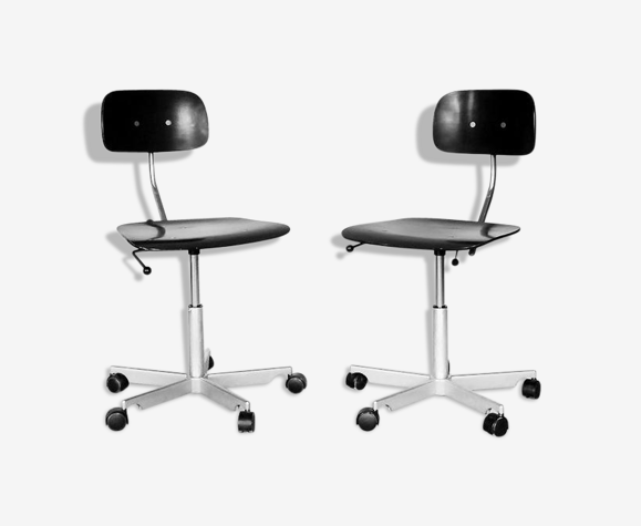 Pair of office chairs Kevi by Ib and Jorgen Rasmussen for Fritz Hansen |  Selency
