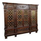 Renaissance-style walnut library, circa 1850