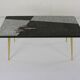German design mosaic coffee table with brass legs