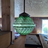 Art Deco pendant light with a blown glass globe from the 1930s