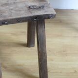 Brutalist teak stool