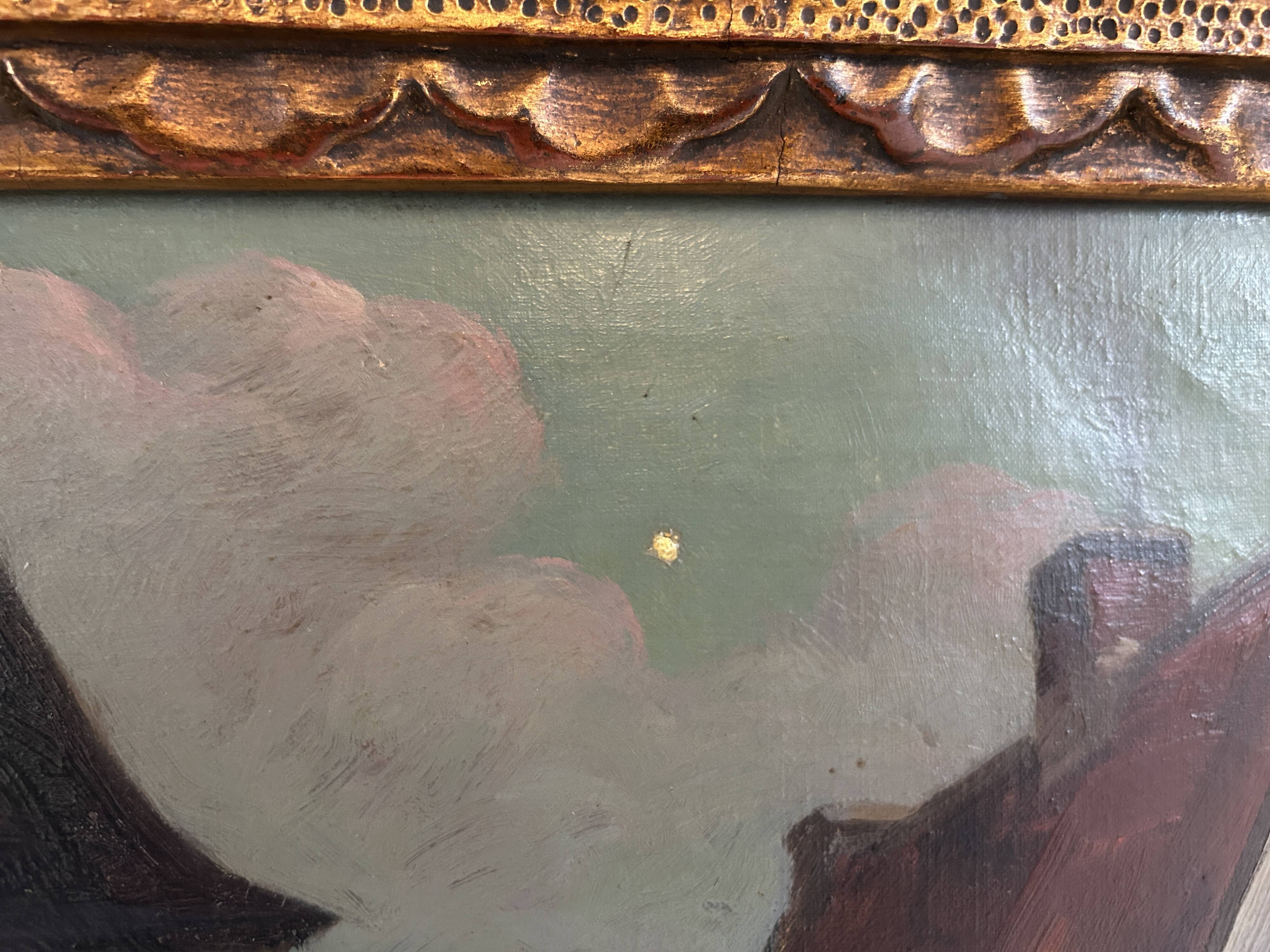 Grande huile sur toile de Louis Munsbach de 1921