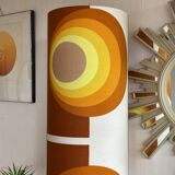 Beige opaline lamp Apollo J - 1970s retro fabric